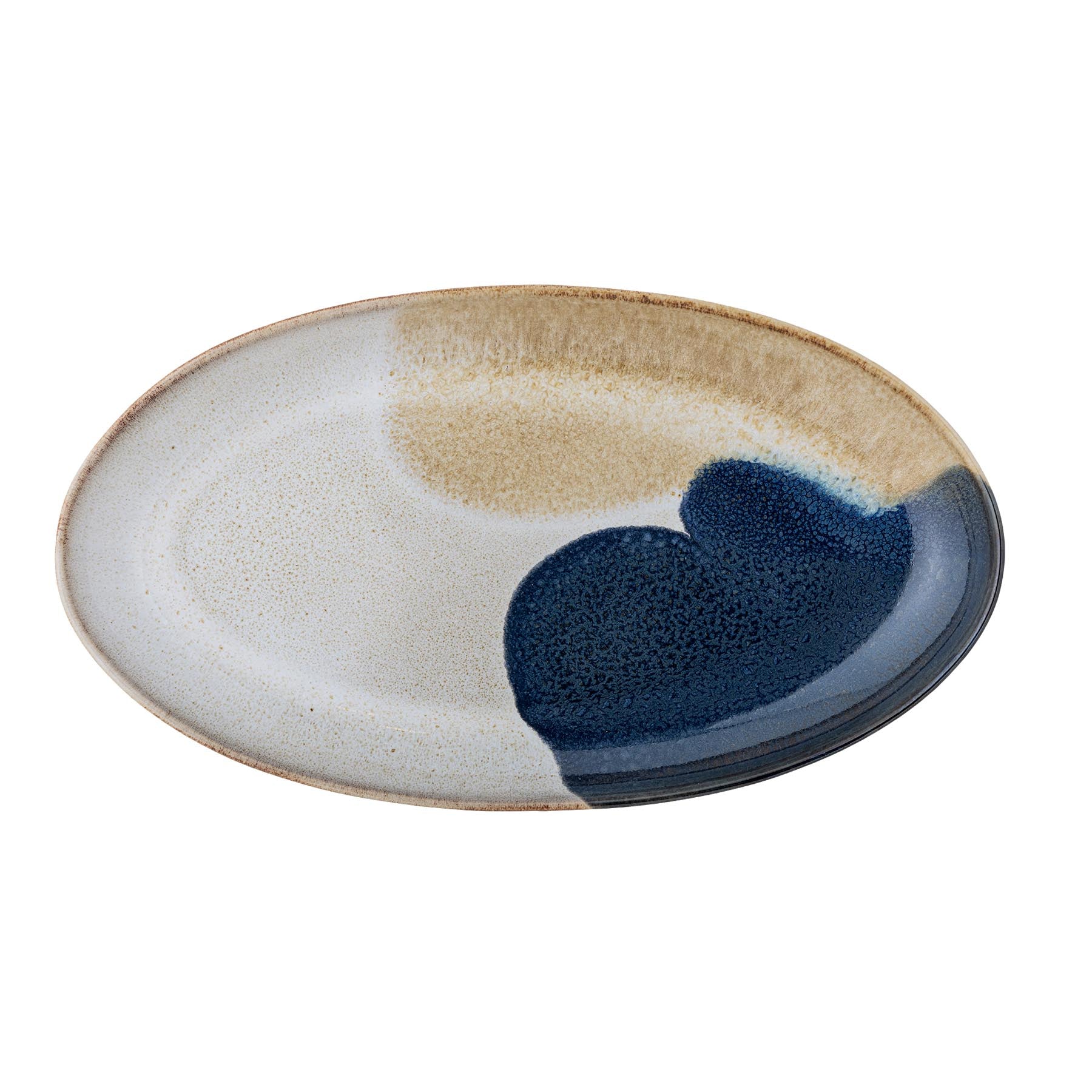 Jules Servierplatte, Blau, Steingut in Blue präsentiert im Onlineshop von KAQTU Design AG. Käsezubehör ist von Bloomingville