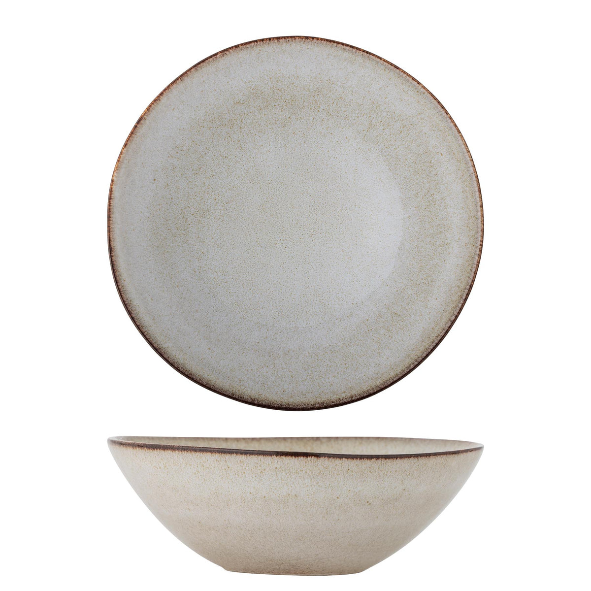 Sandrine Schale, Natur, Steingut in Nature präsentiert im Onlineshop von KAQTU Design AG. Schale ist von Bloomingville