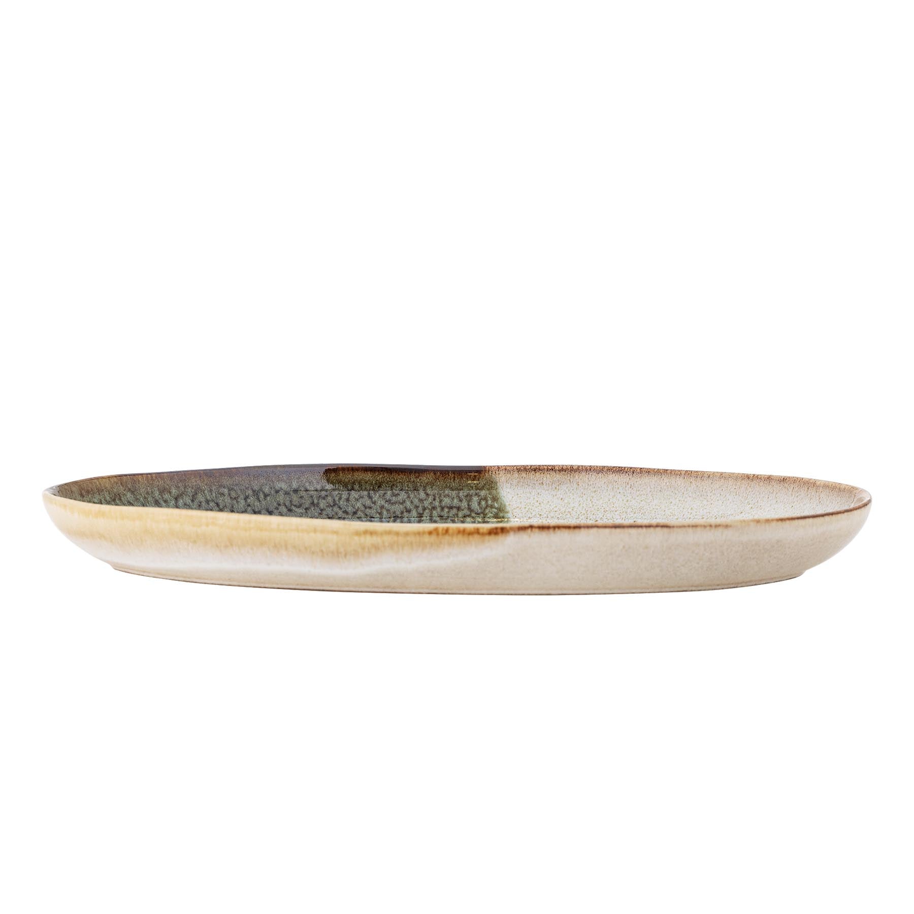 Jules Servierplatte, Grün, Steingut in Green präsentiert im Onlineshop von KAQTU Design AG. Käsezubehör ist von Bloomingville