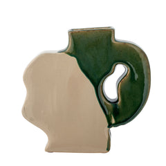 River Vase, Grün, Steingut