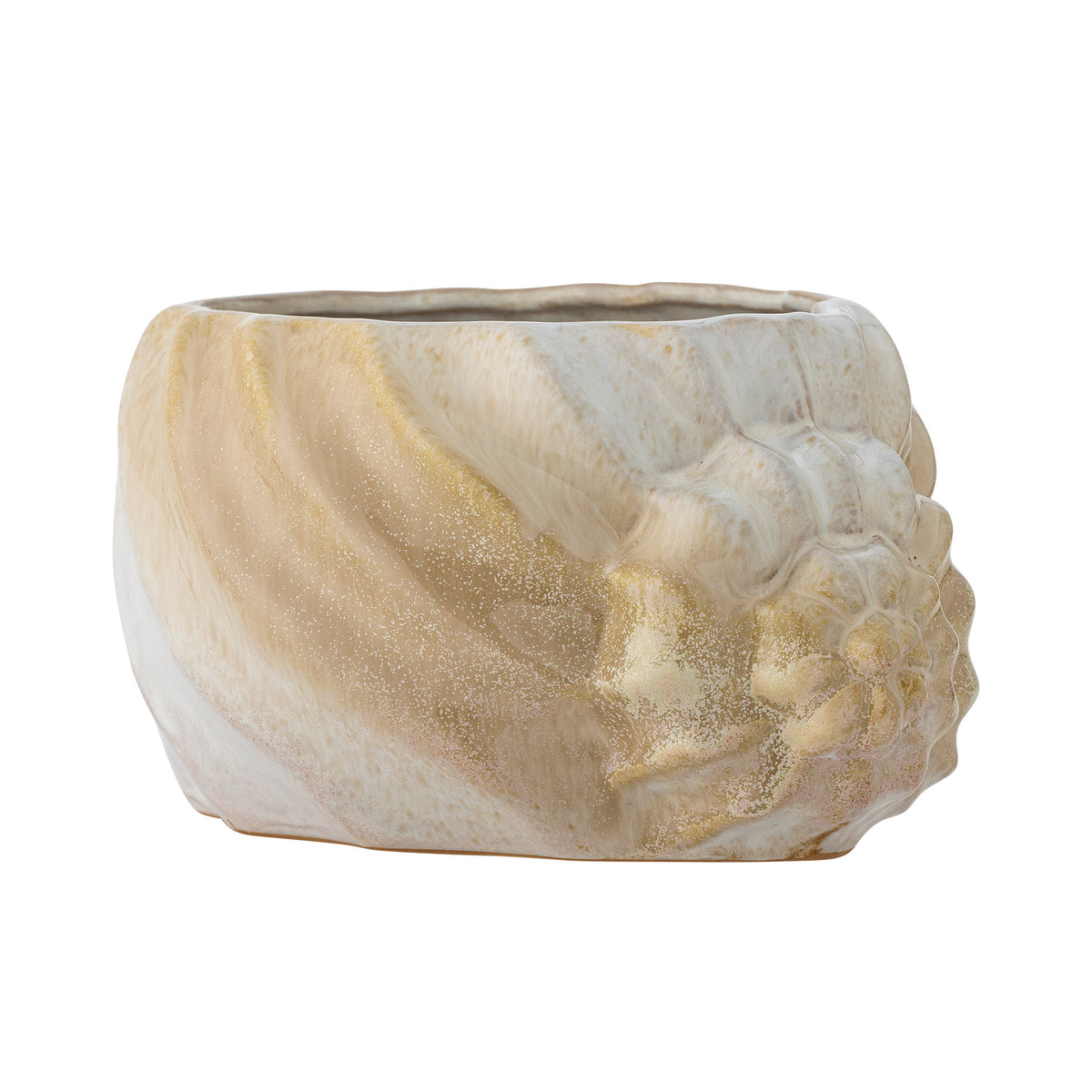 Corelia Blumentopf, Braun, Steingut in Brown präsentiert im Onlineshop von KAQTU Design AG. Blumentopf ist von Bloomingville