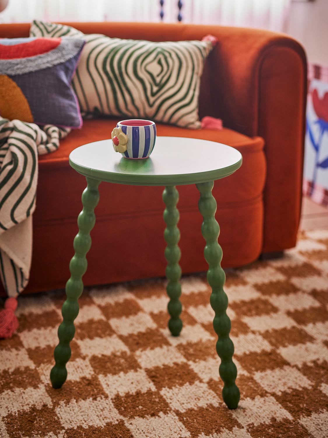 Salino Beistelltisch, Grün, Tannenholz in Green präsentiert im Onlineshop von KAQTU Design AG. Standregal ist von Bloomingville