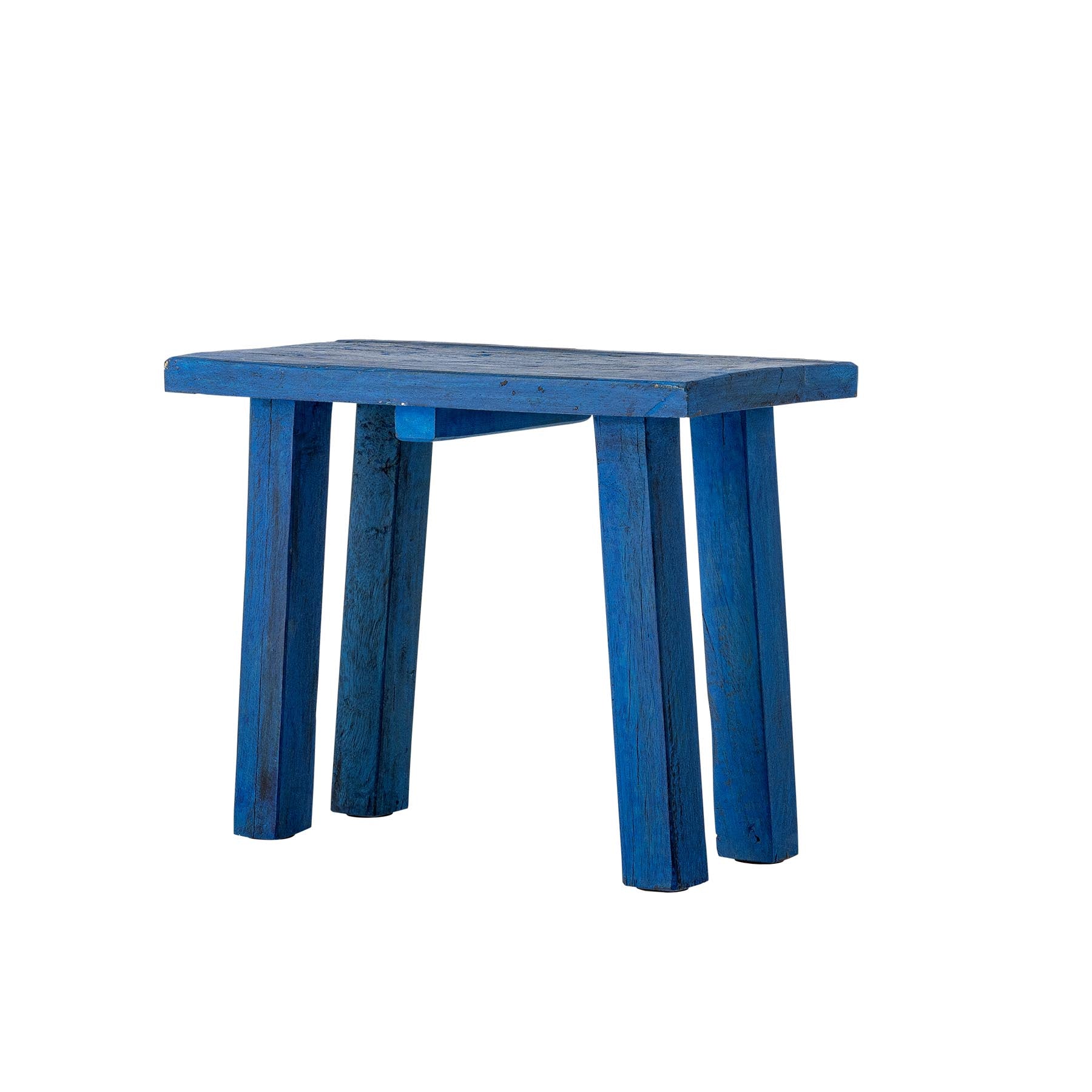 Porir Sockel, Blau, Recyceltes Holz in Blue präsentiert im Onlineshop von KAQTU Design AG. Kunstgegenstände ist von Creative Collection