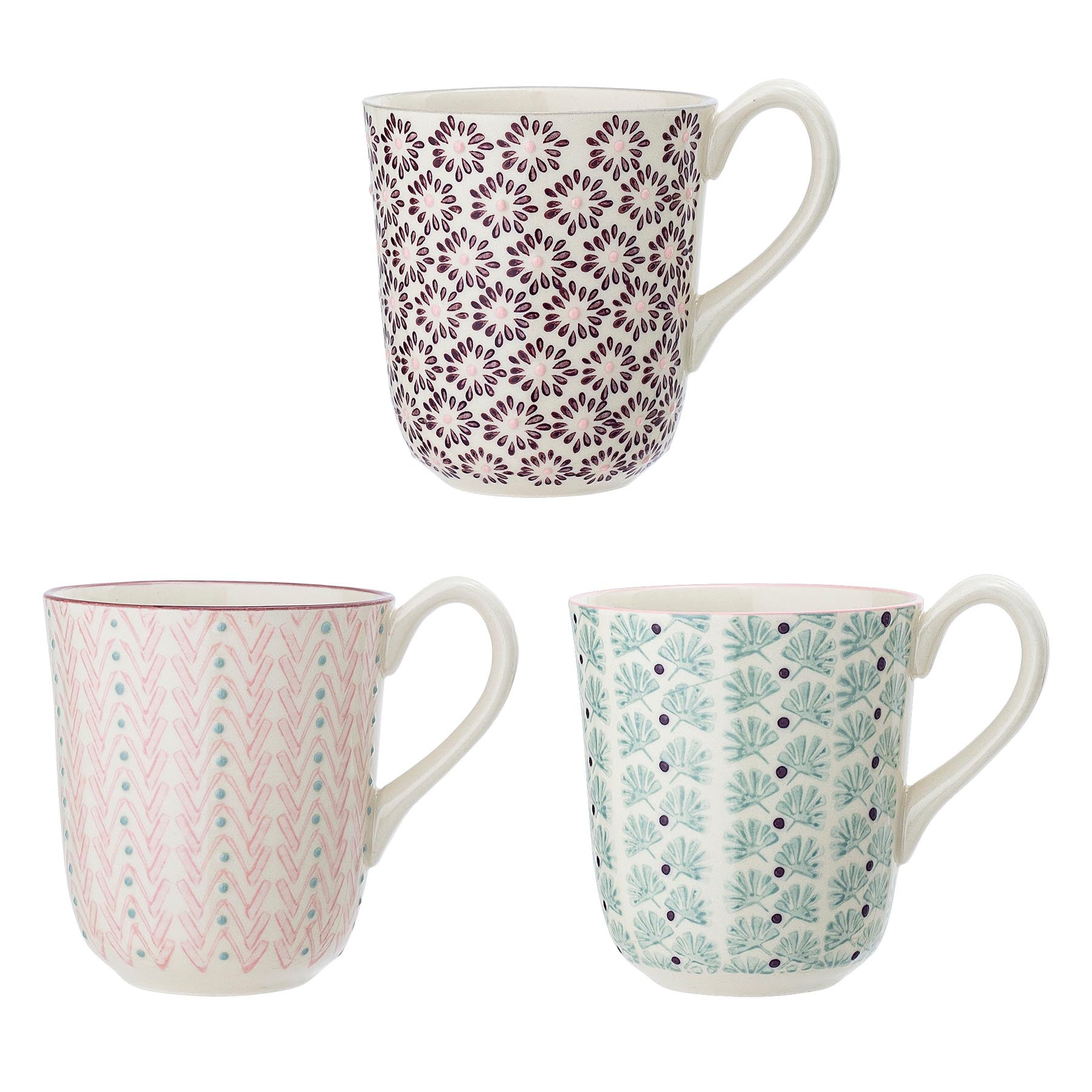 Maya Becher, Bunt, Steingut in Multi präsentiert im Onlineshop von KAQTU Design AG. Tasse ist von Bloomingville