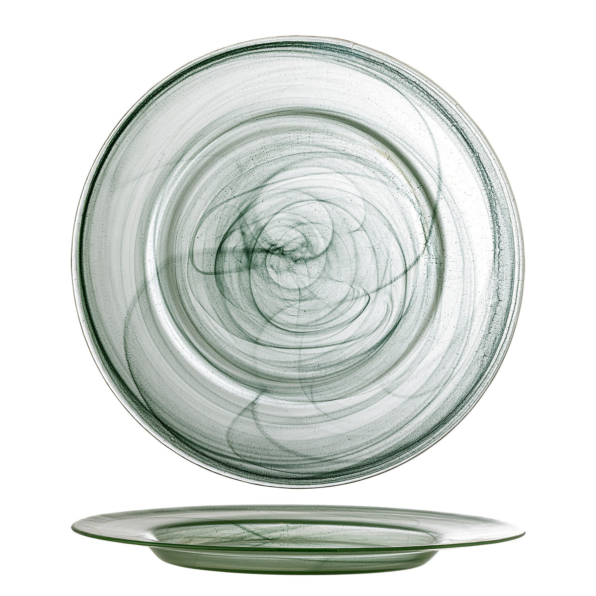 Amelie Teller, Grün, Glas in Green präsentiert im Onlineshop von KAQTU Design AG. Teller ist von Bloomingville