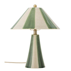 Olive Tischlampe, Bunt, Steingut