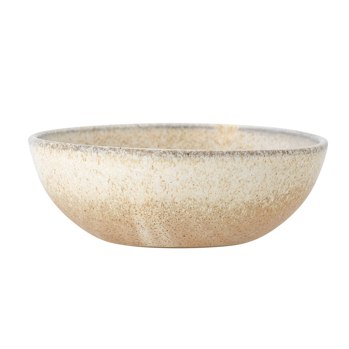 Runde beige Schale aus Steinzeug mit reaktiver Glasur, Durchmesser 16 cm, Höhe 5 cm, aus der Paula Serie von Bloomingville