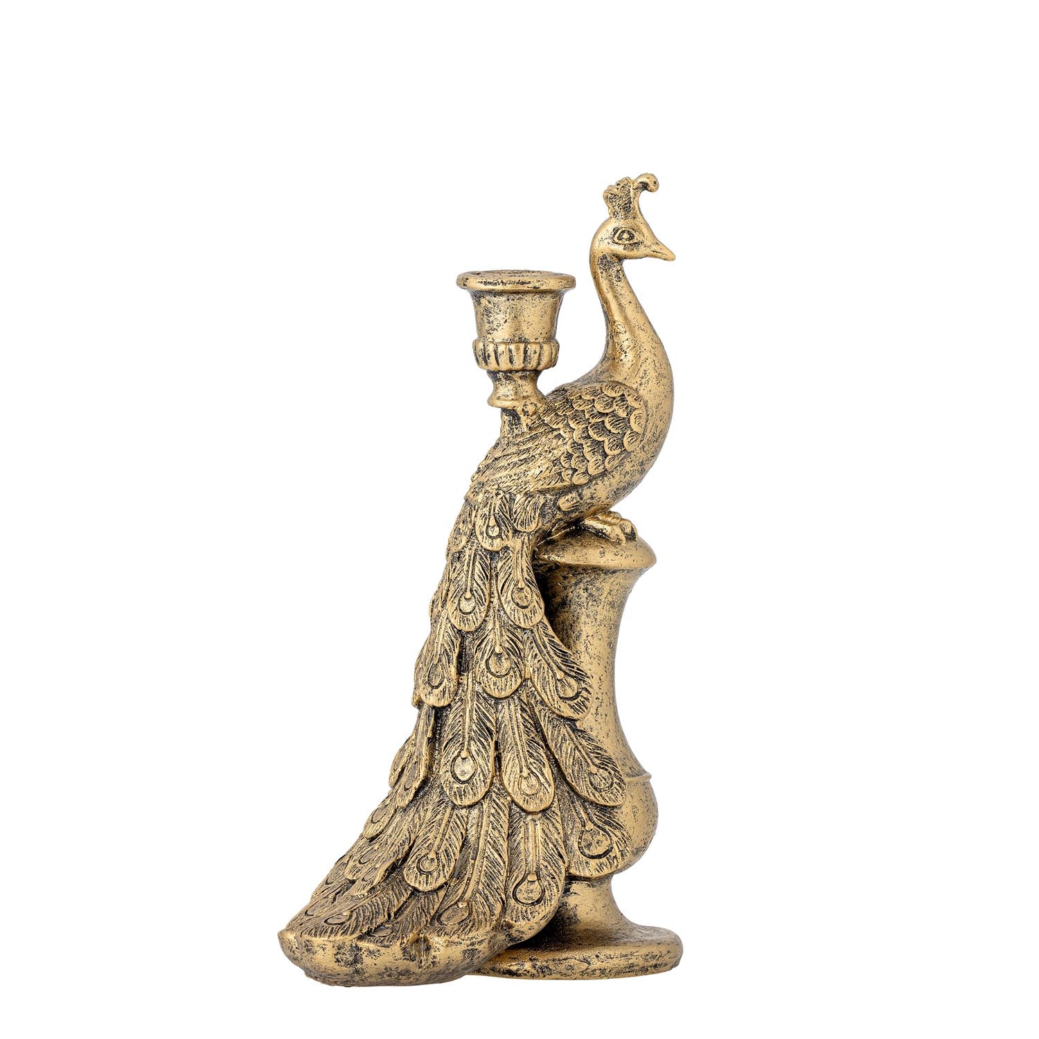 Tausi Kerzenhalter, Gold, Polyresin