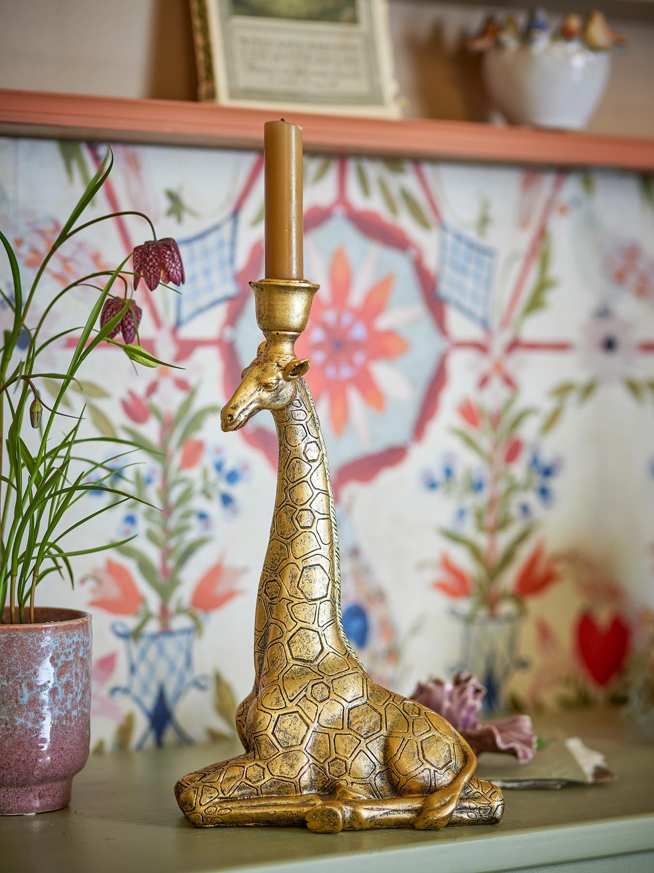 Twiga Kerzenhalter, Gold, Polyresin