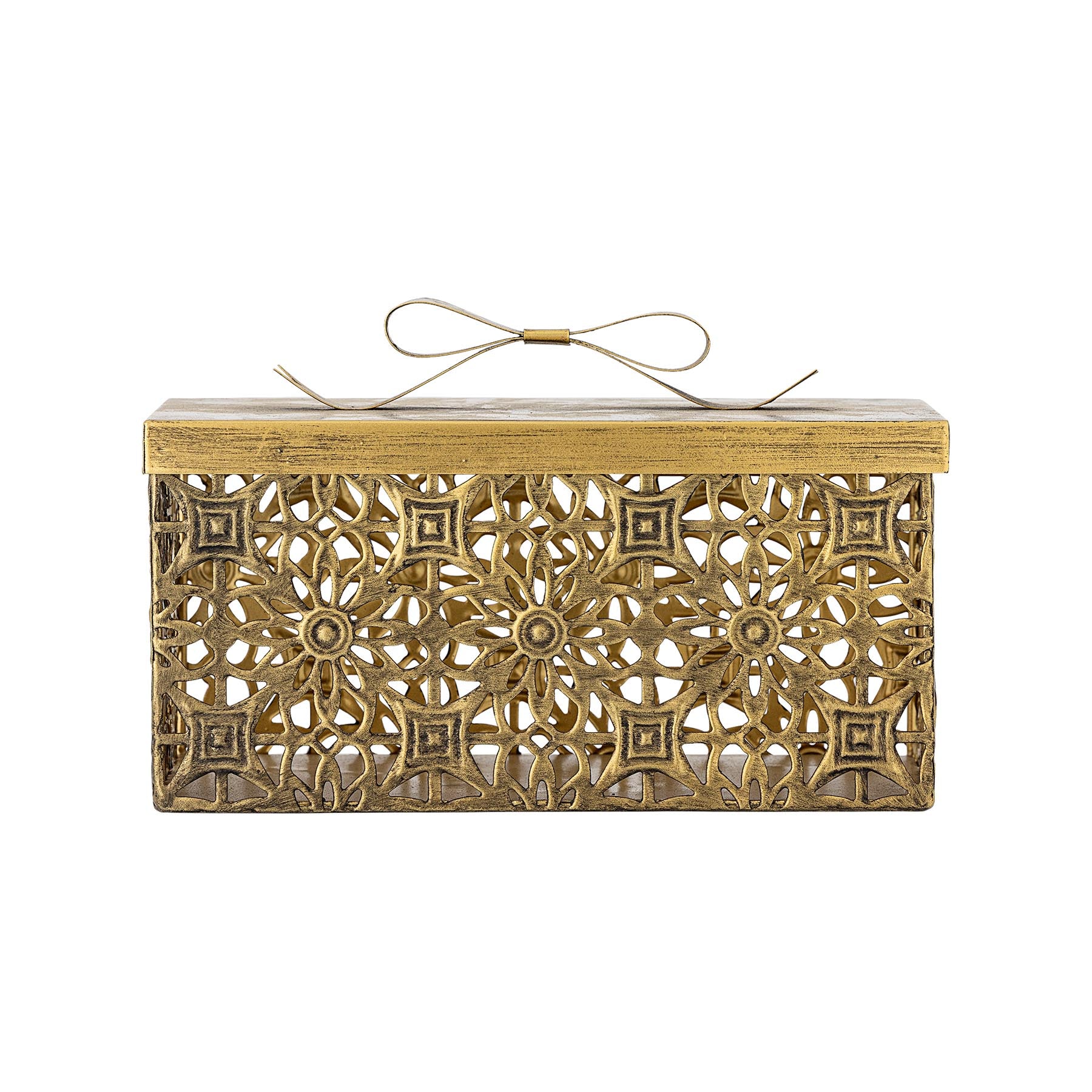Gretl Box mit Deckel, Gold, Metall in Gold präsentiert im Onlineshop von KAQTU Design AG. Aufbewahrungsbox ist von Bloomingville