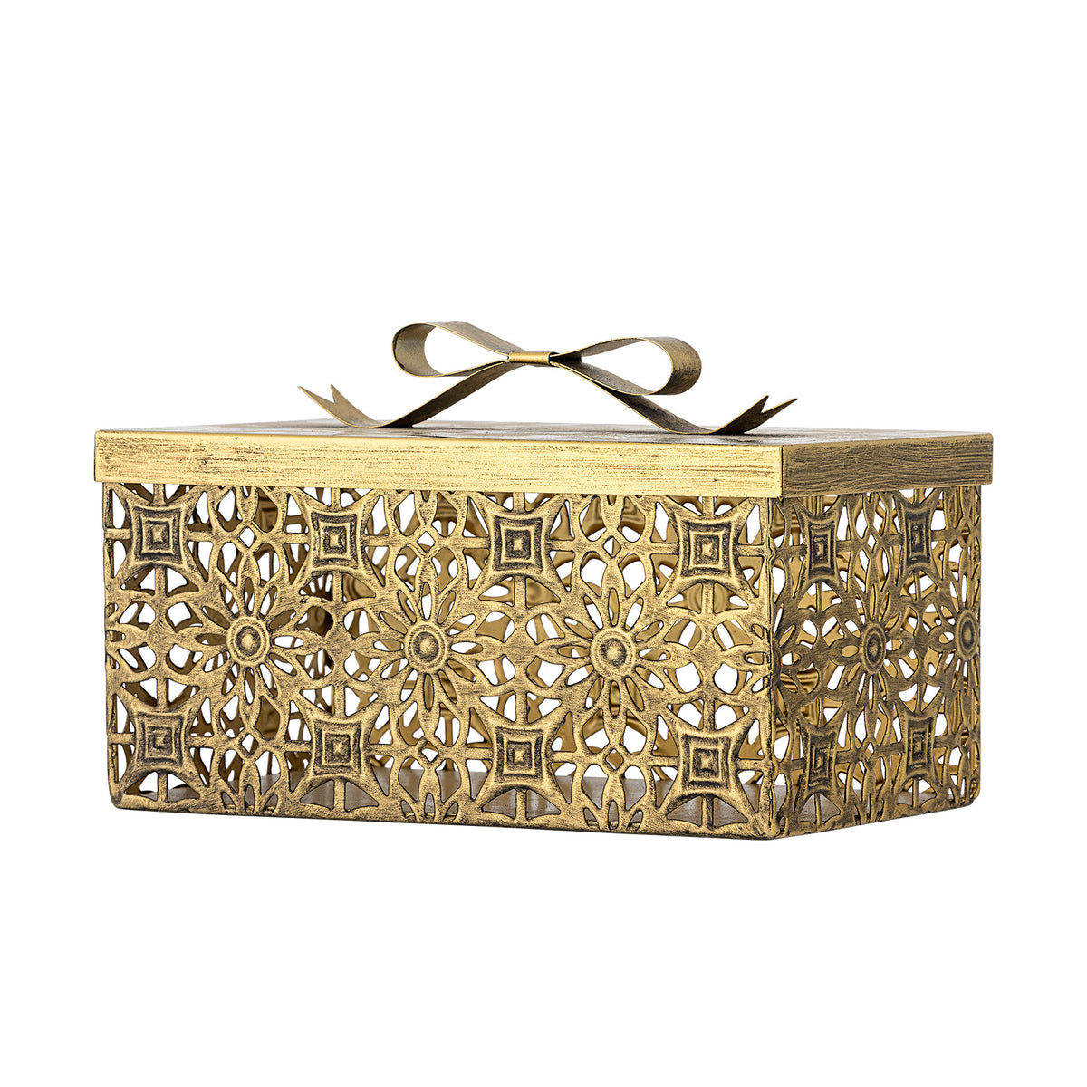 Gretl Box mit Deckel, Gold, Metall in Gold präsentiert im Onlineshop von KAQTU Design AG. Aufbewahrungsbox ist von Bloomingville