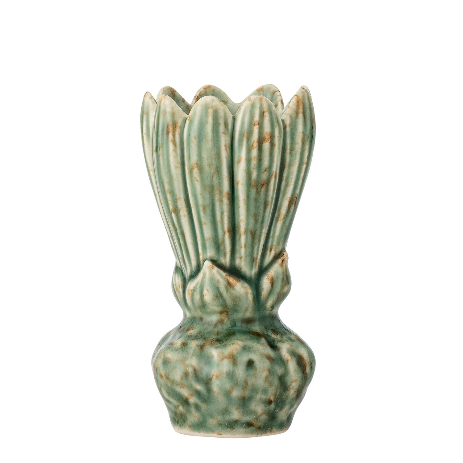 Cyrill Vase, Grün, Steingut in Grün präsentiert im Onlineshop von KAQTU Design AG. Vase ist von Creative Collection