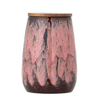 Rayen vessel with lid, rose, earthenware