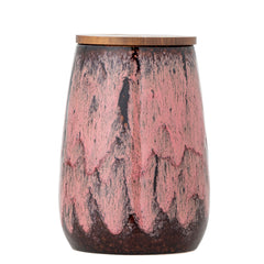 Rayen vessel with lid, rose, earthenware