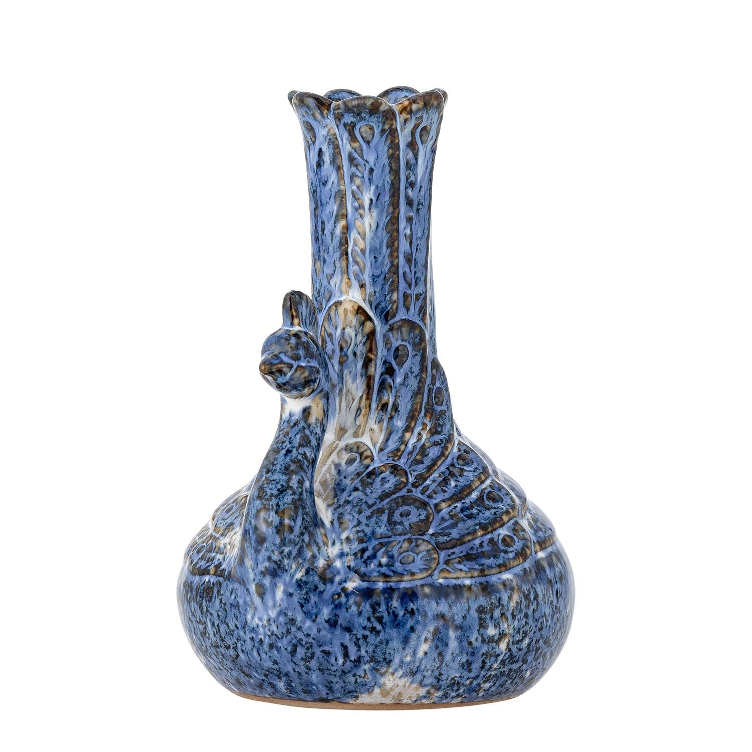 Kali Vase, Blau, Steingut in Blau präsentiert im Onlineshop von KAQTU Design AG. Vase ist von Creative Collection
