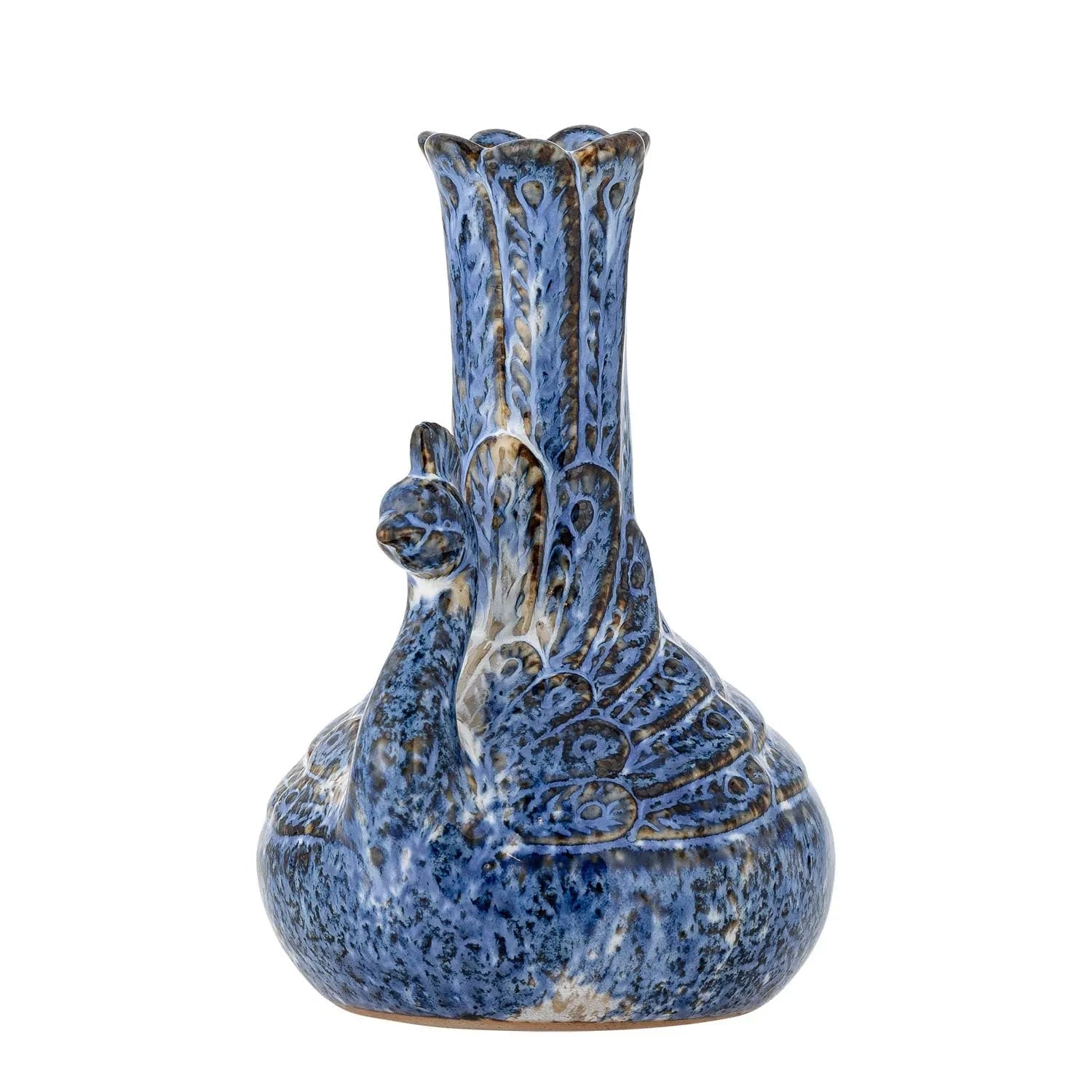 Kali Vase, Blau, Steingut in Blau präsentiert im Onlineshop von KAQTU Design AG. Vase ist von Creative Collection