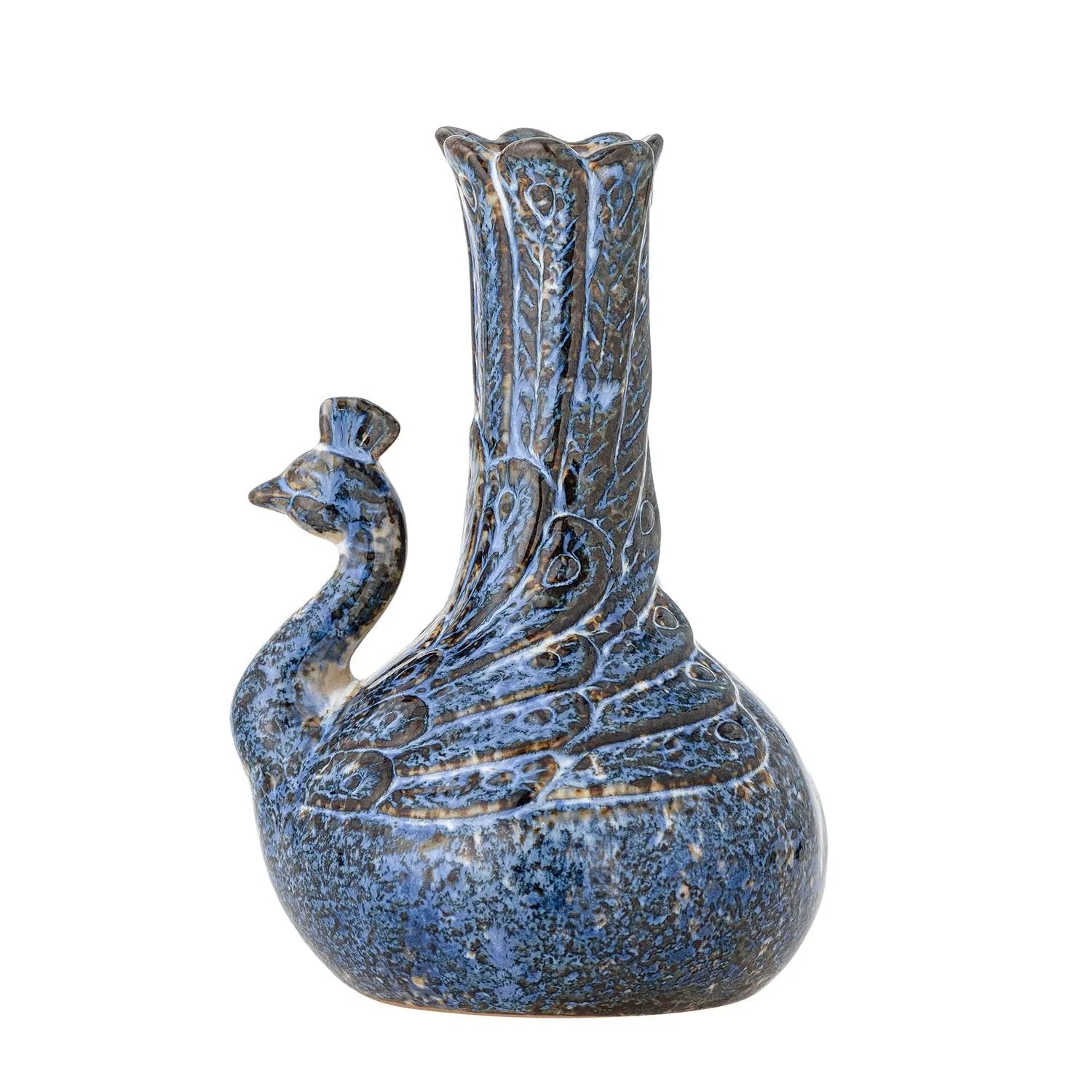 Kali Vase, Blau, Steingut in Blau präsentiert im Onlineshop von KAQTU Design AG. Vase ist von Creative Collection