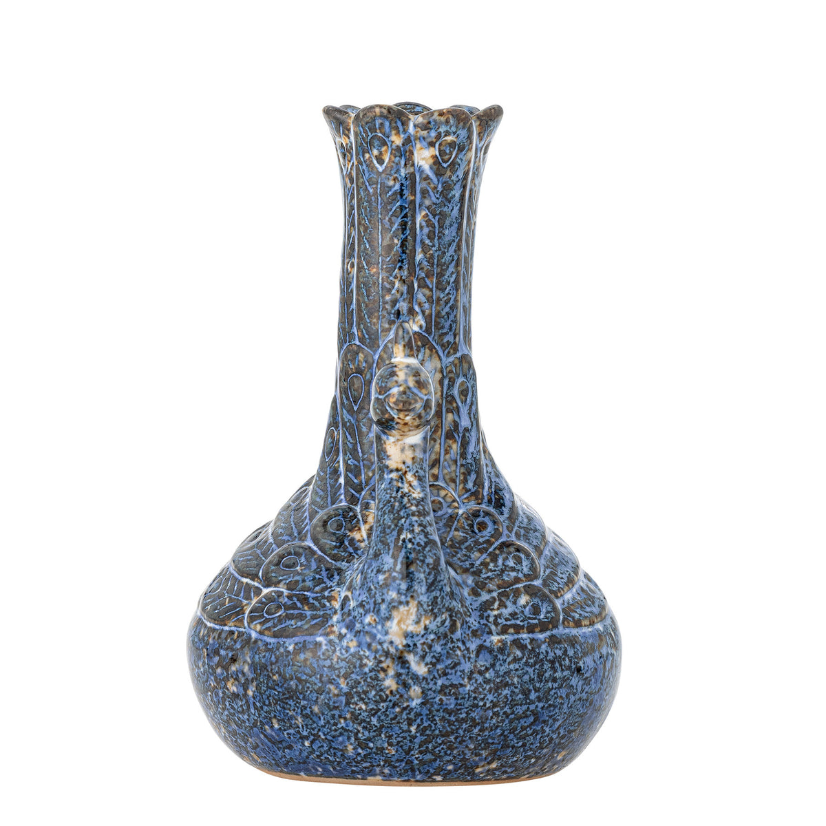Kali Vase, Blau, Steingut in Blau präsentiert im Onlineshop von KAQTU Design AG. Vase ist von Creative Collection