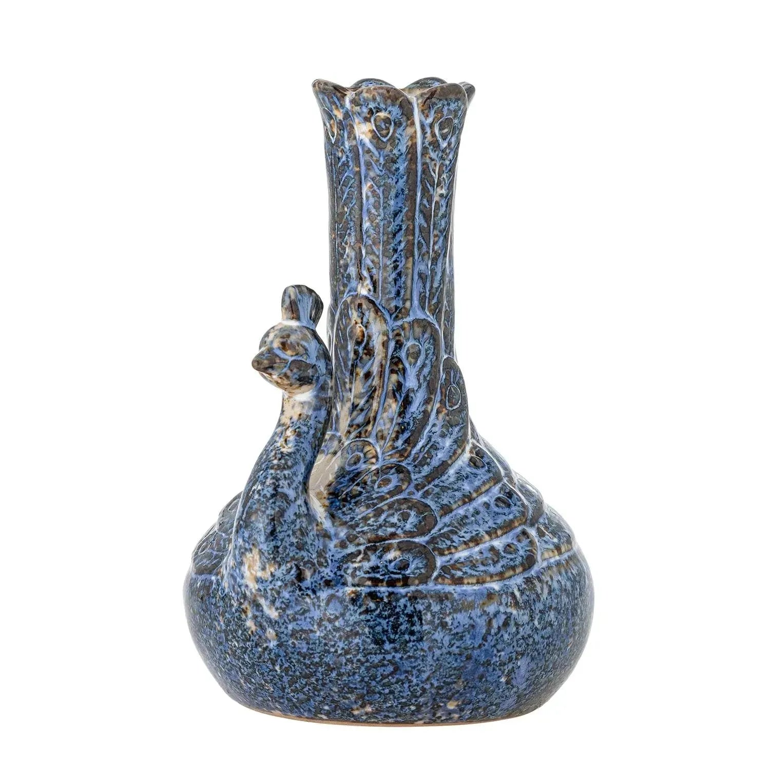 Kali Vase, Blau, Steingut in Blau präsentiert im Onlineshop von KAQTU Design AG. Vase ist von Creative Collection
