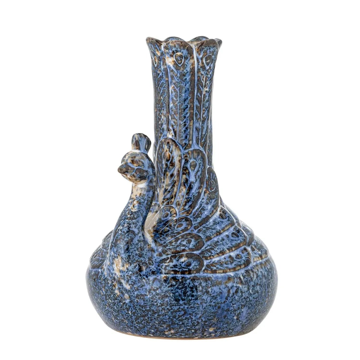 Kali Vase, Blau, Steingut in Blau präsentiert im Onlineshop von KAQTU Design AG. Vase ist von Creative Collection