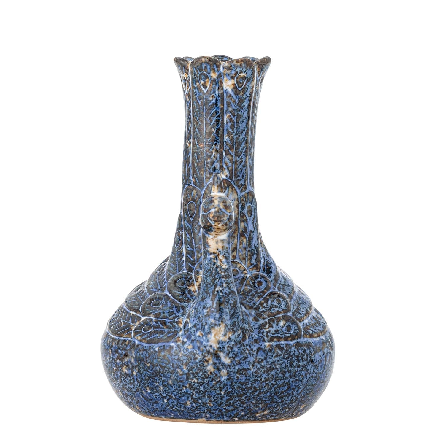 Kali Vase, Blau, Steingut in Blau präsentiert im Onlineshop von KAQTU Design AG. Vase ist von Creative Collection