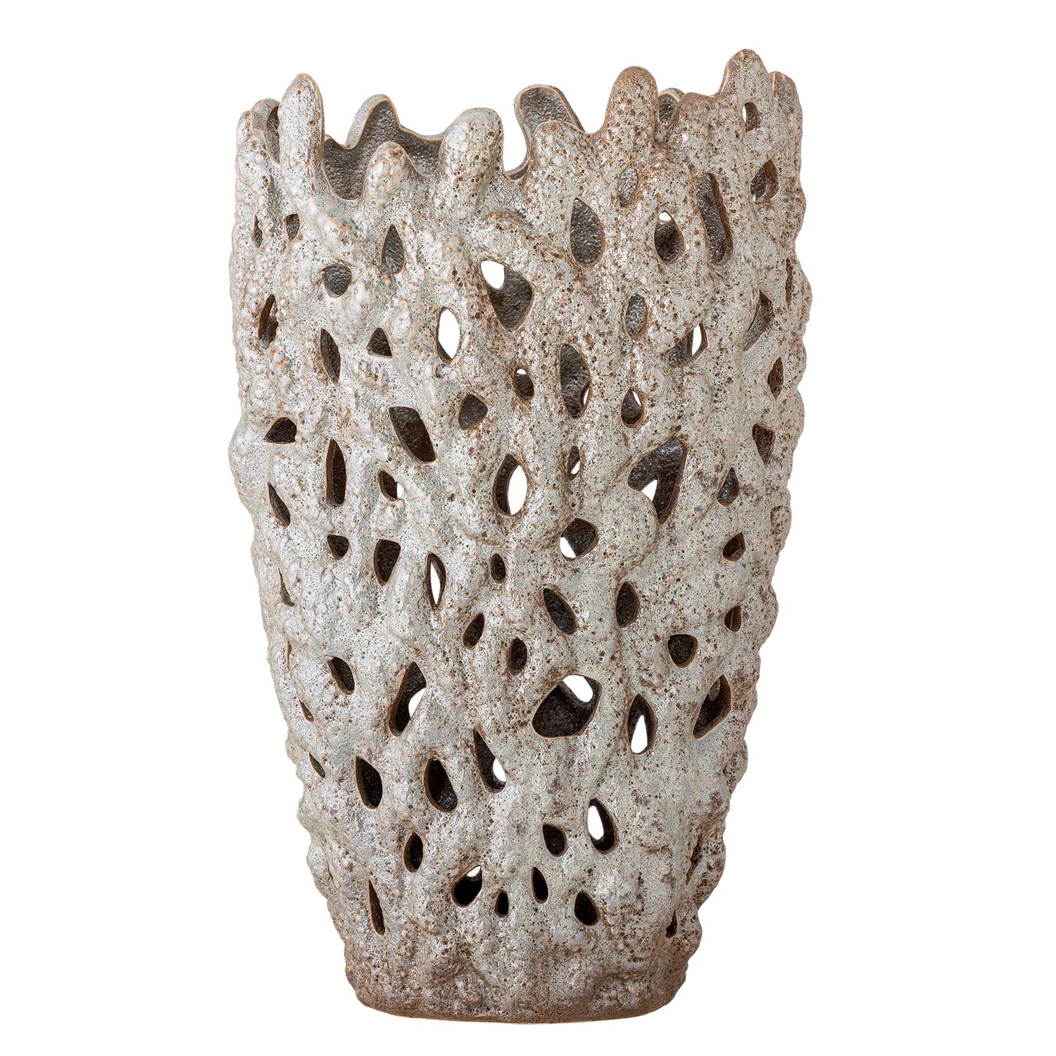 Eunice Deko-Vase, Weiß, Steingut in Weiß präsentiert im Onlineshop von KAQTU Design AG. Vase ist von Bloomingville
