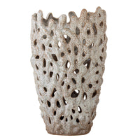 Eunice Deko-Vase, Weiss, Steingut