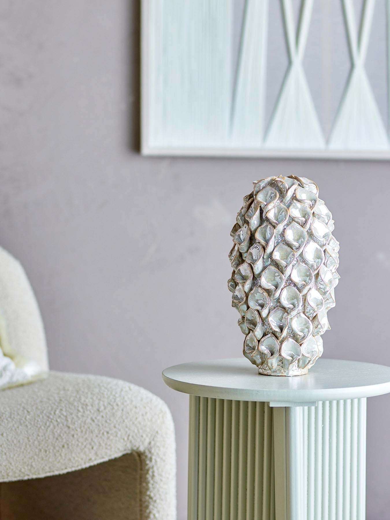 Glenda Deko, Weiß, Steingut in Weiß präsentiert im Onlineshop von KAQTU Design AG. Kunstgegenstände ist von Bloomingville
