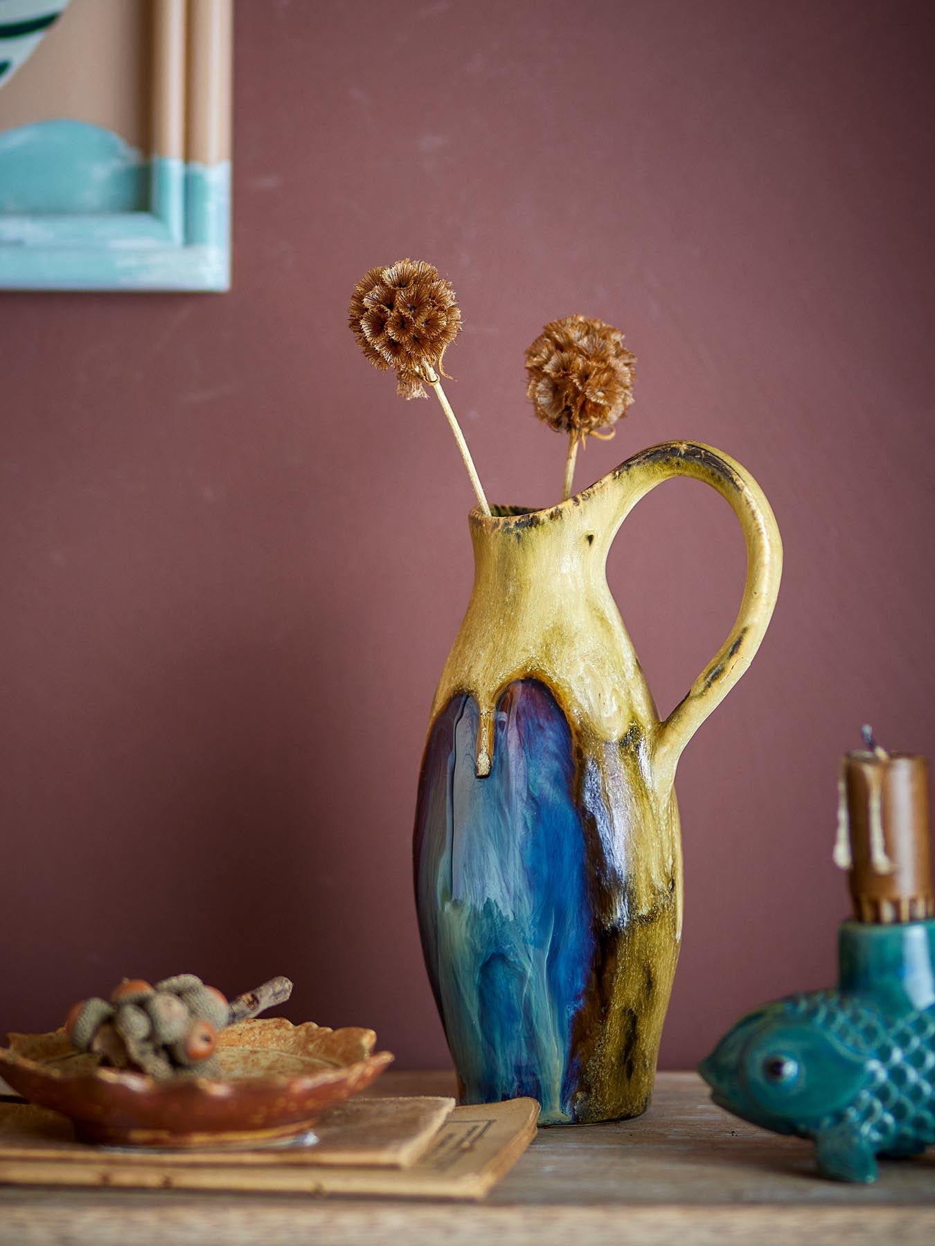 Jenkins vase, yellow, stoneware