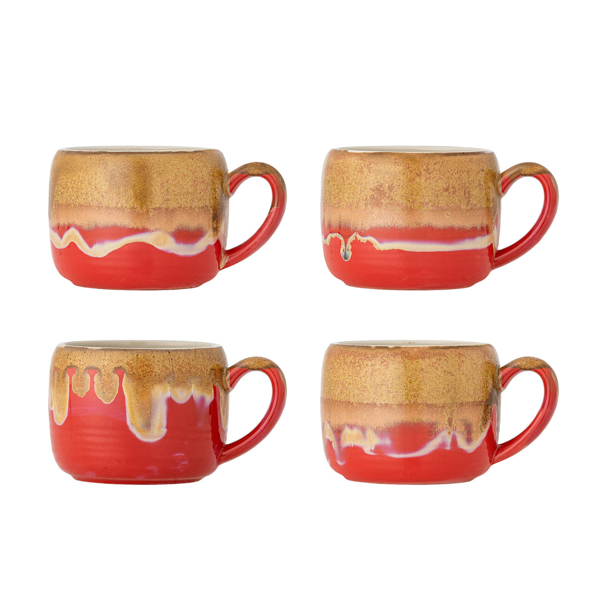Sheen Becher, Rot, Steingut in Rot präsentiert im Onlineshop von KAQTU Design AG. Tasse ist von Bloomingville
