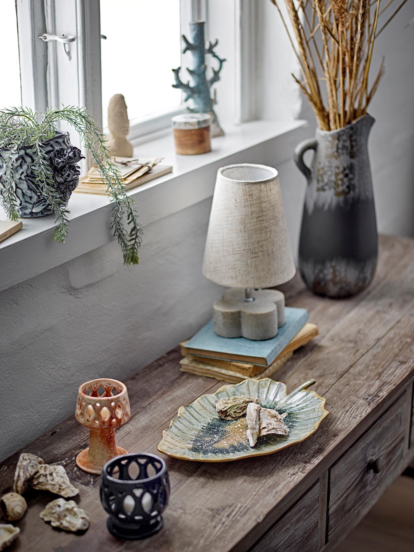 Patty Teelichthalter, Blau, Steingut