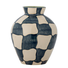Check Vase, Blue, Earthenware