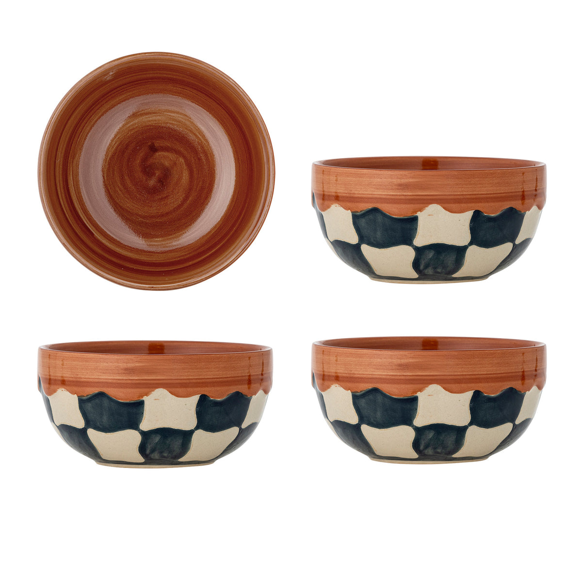 Check Schale, Blau, Steingut in Blau präsentiert im Onlineshop von KAQTU Design AG. Schale ist von Bloomingville