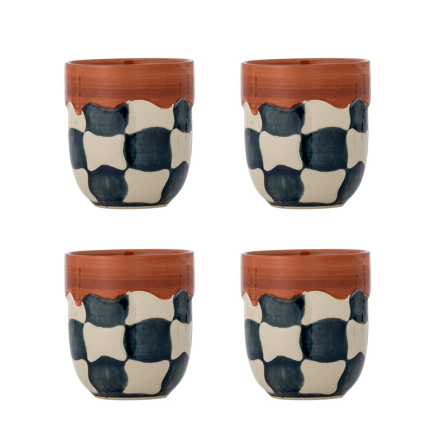 Check Tasse, Blau, Steingut in Blau präsentiert im Onlineshop von KAQTU Design AG. Tasse ist von Bloomingville