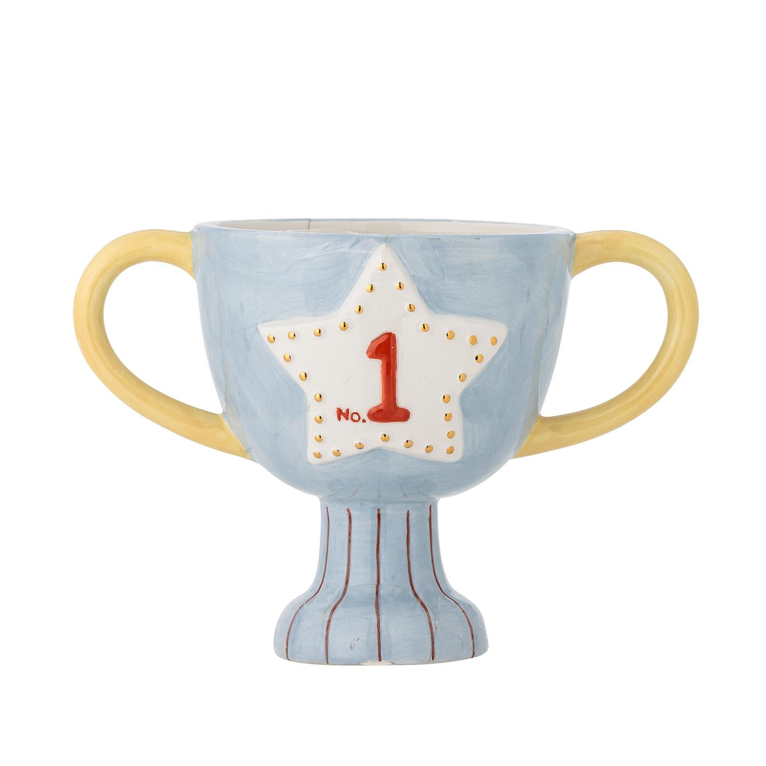 Trophy Blumentopf, Blau, Keramik in Blau präsentiert im Onlineshop von KAQTU Design AG. Blumentopf ist von Bloomingville Mini
