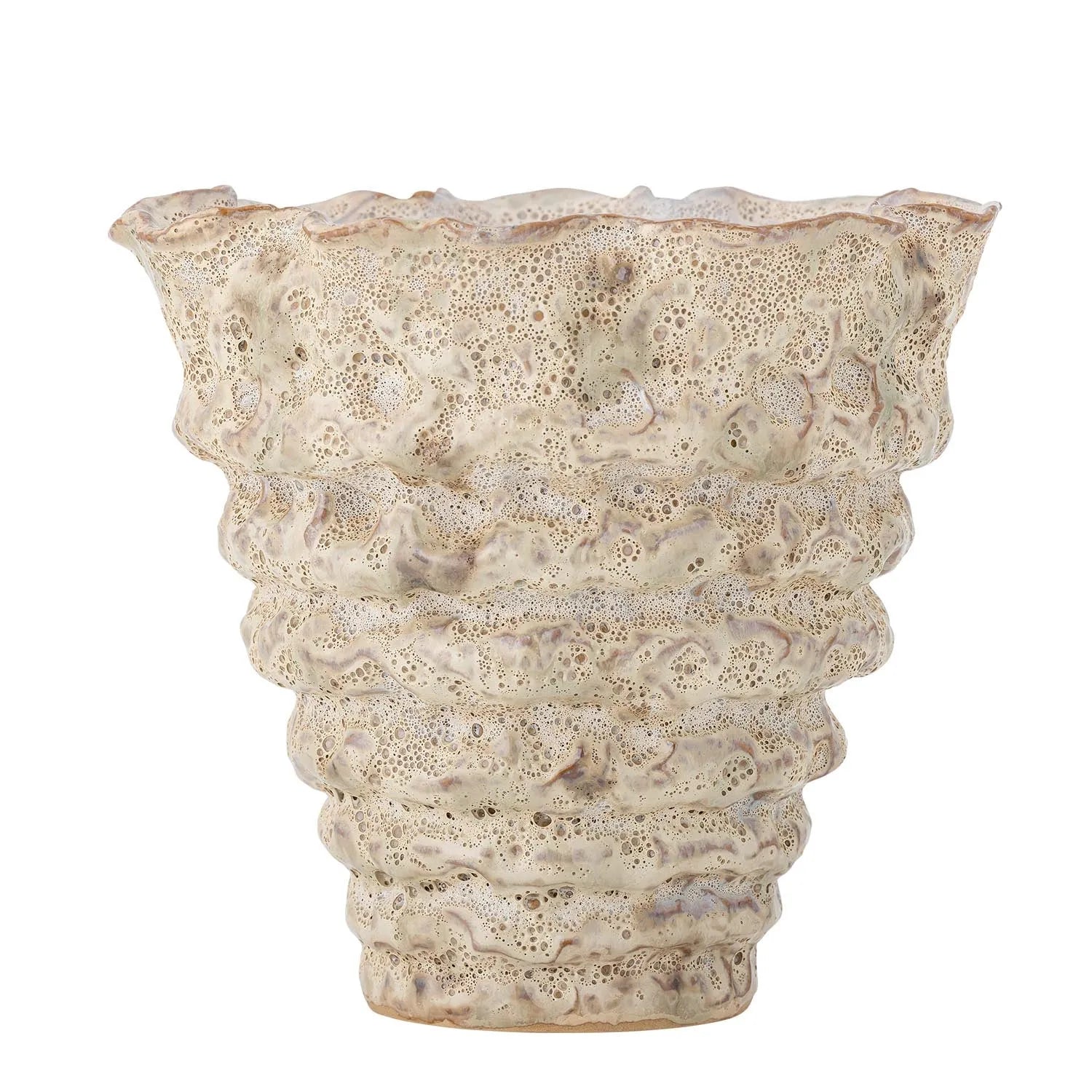 Colleen Blumentopf, Weiß, Steingut in Weiß präsentiert im Onlineshop von KAQTU Design AG. Blumentopf ist von Bloomingville