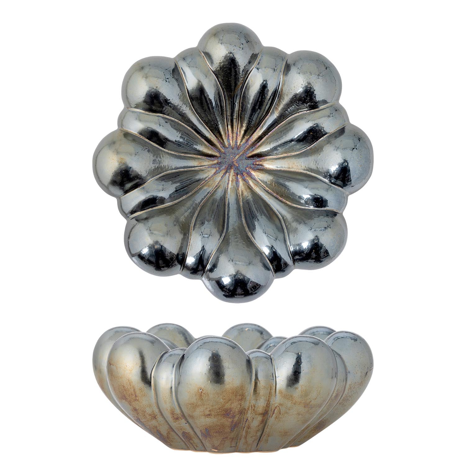 Sheeran Schale, Silber, Steingut in Silber präsentiert im Onlineshop von KAQTU Design AG. Schale ist von Bloomingville