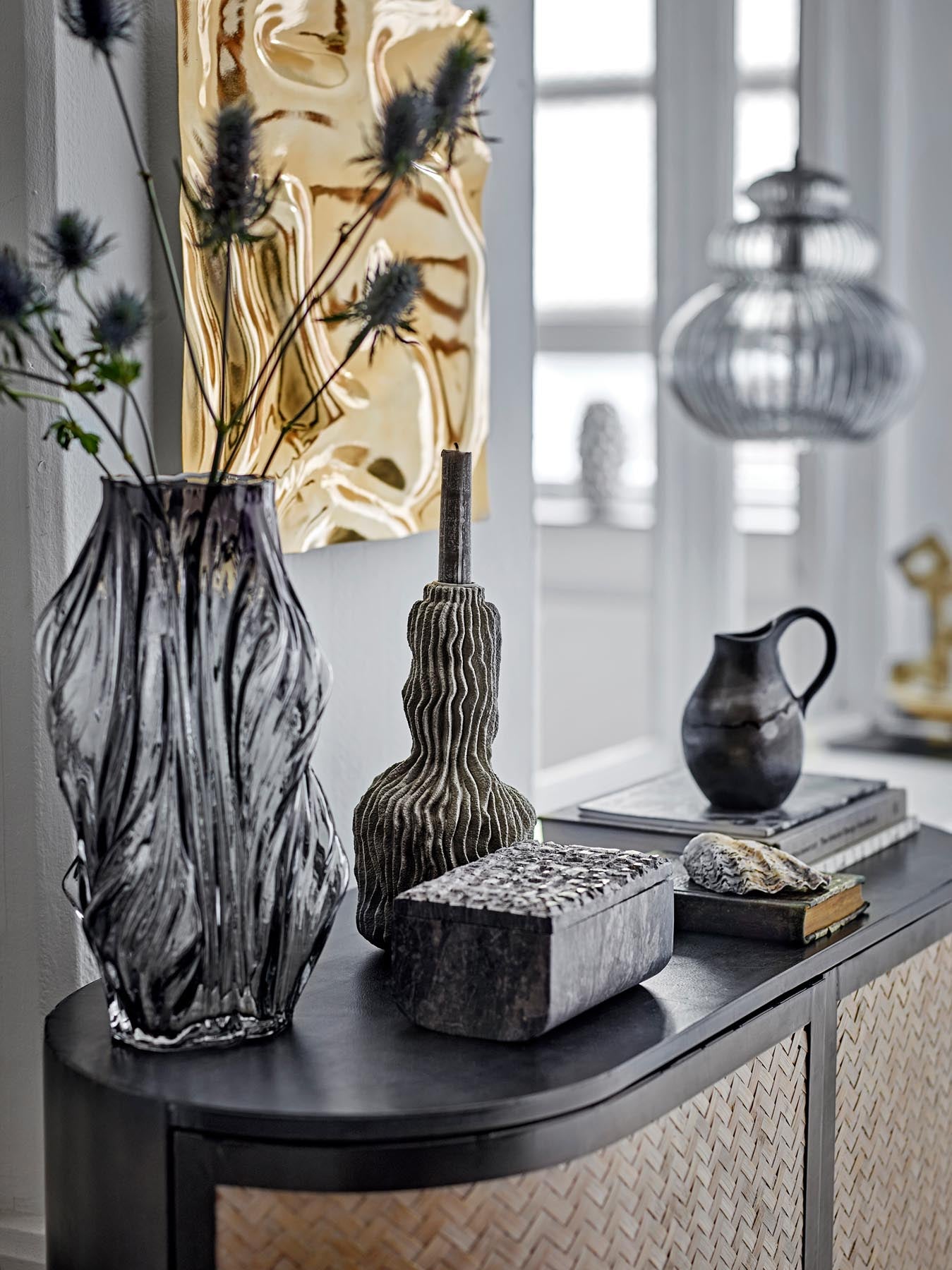 Briar Kerzenhalter, Grau, Polyresin in Grau präsentiert im Onlineshop von KAQTU Design AG. Teelichthalter ist von Bloomingville