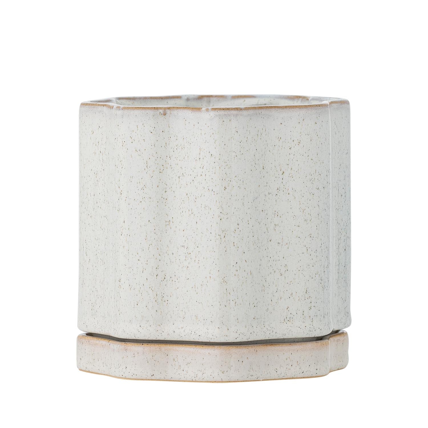 Argyle flower pot, gray, stoneware