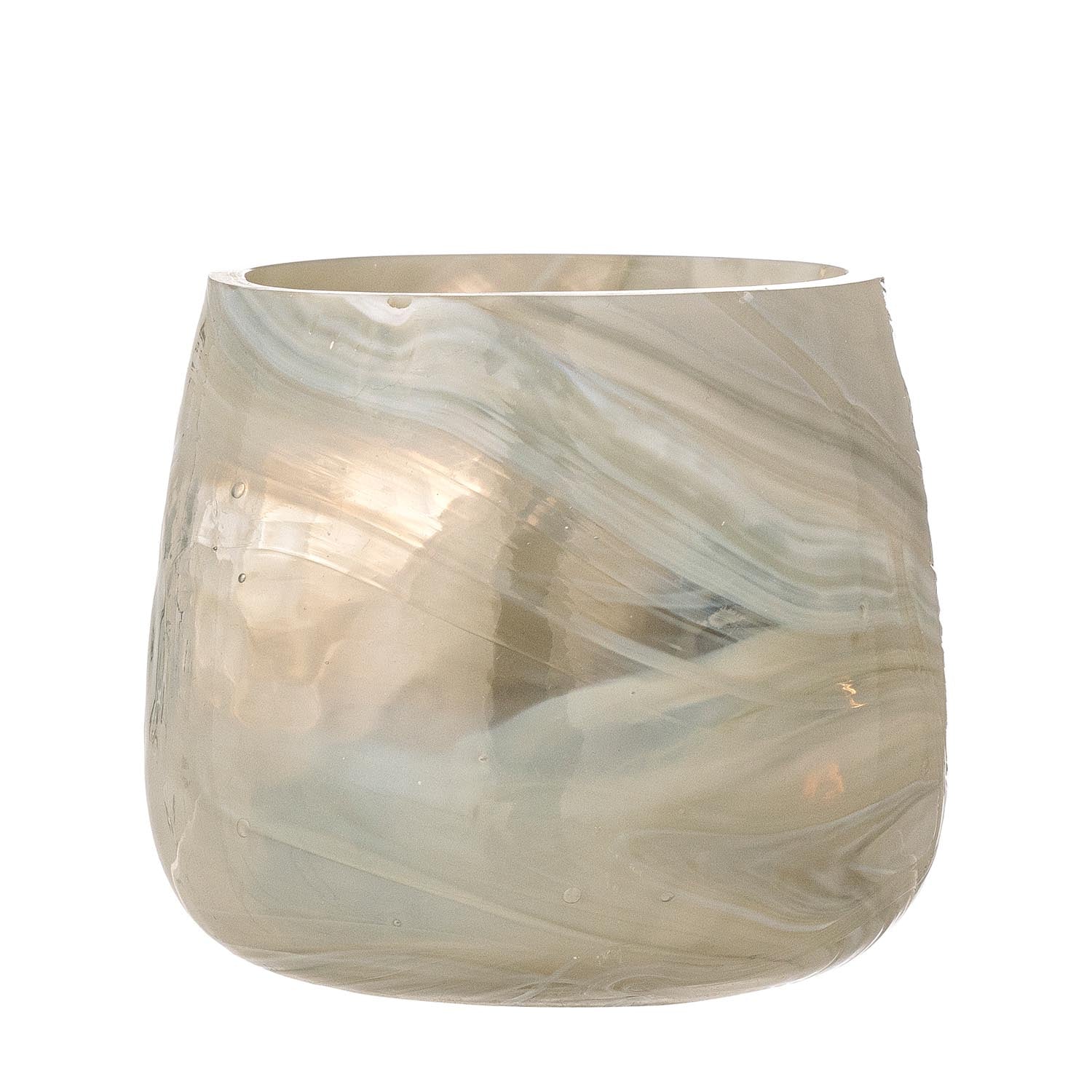 Imran tealight holder, gray, recycled glass