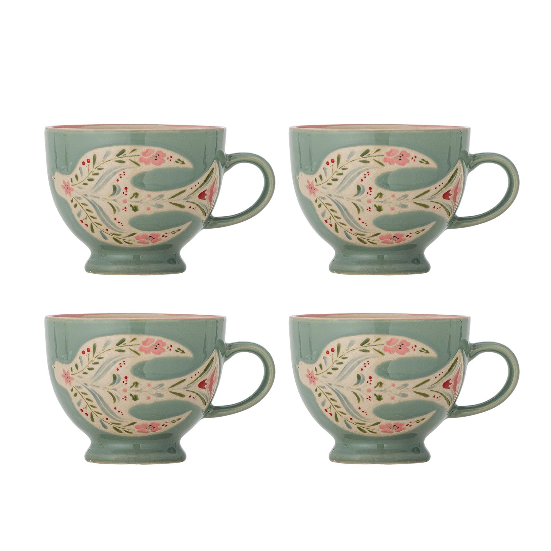 Rosalynde Becher, Grün, Steingut in Green präsentiert im Onlineshop von KAQTU Design AG. Tasse ist von Creative Collection
