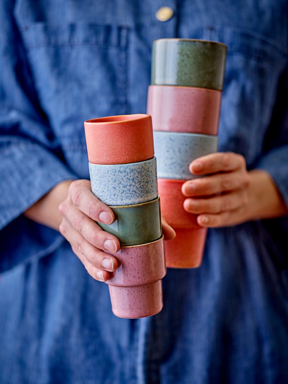 Ewan Espressotasse, Bunt, Steingut in Multi präsentiert im Onlineshop von KAQTU Design AG. Tasse ist von Bloomingville