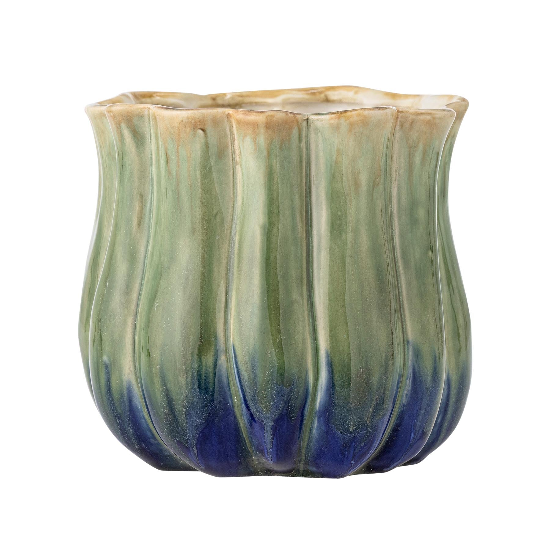 Jenner Blumentopf, Grün, Steingut in Green präsentiert im Onlineshop von KAQTU Design AG. Pflanzentopf Outdoor ist von Creative Collection