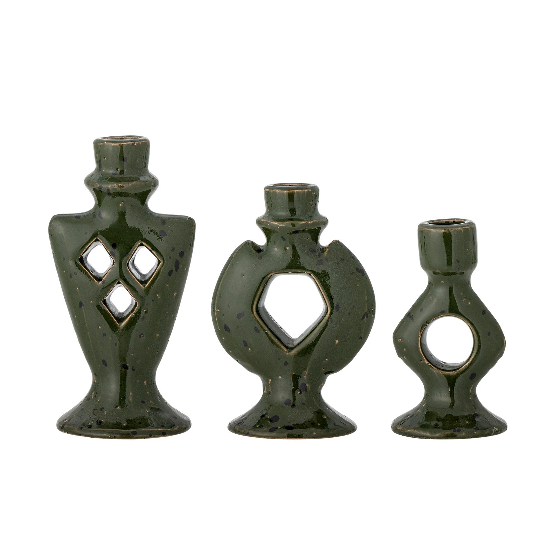 Weio Kerzenhalter, Grün, Steingut in Green präsentiert im Onlineshop von KAQTU Design AG. Kerzenständer ist von Bloomingville