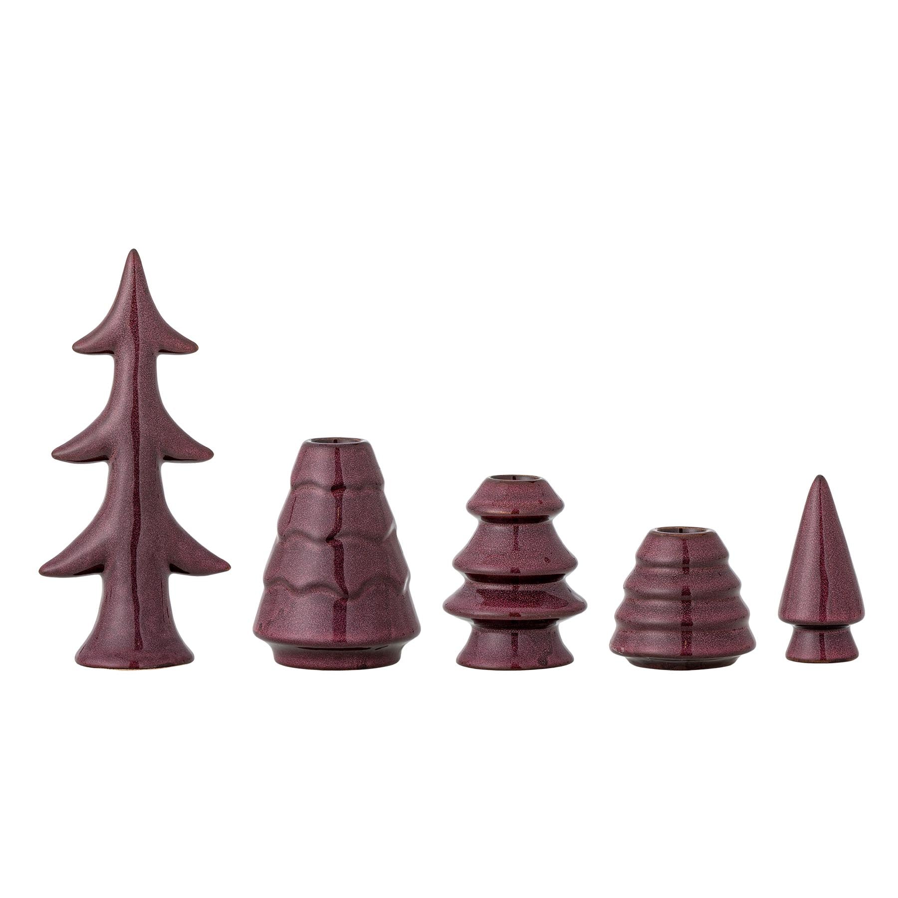 Woods Kerzenhalter, Rot, Steingut in Red präsentiert im Onlineshop von KAQTU Design AG. Kerzenständer ist von Bloomingville