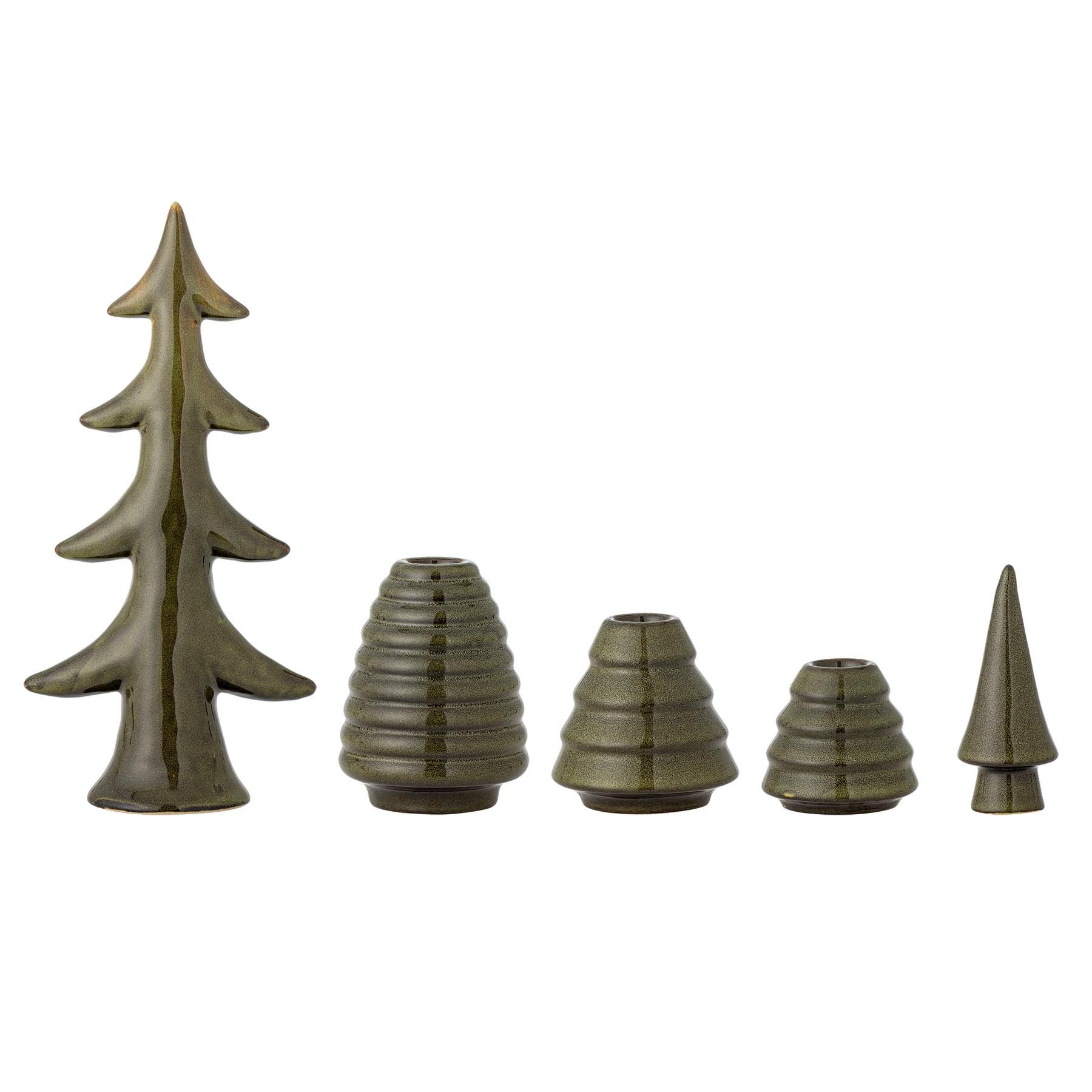 Woods Kerzenhalter, Grün, Steingut in Green präsentiert im Onlineshop von KAQTU Design AG. Kerzenständer ist von Bloomingville