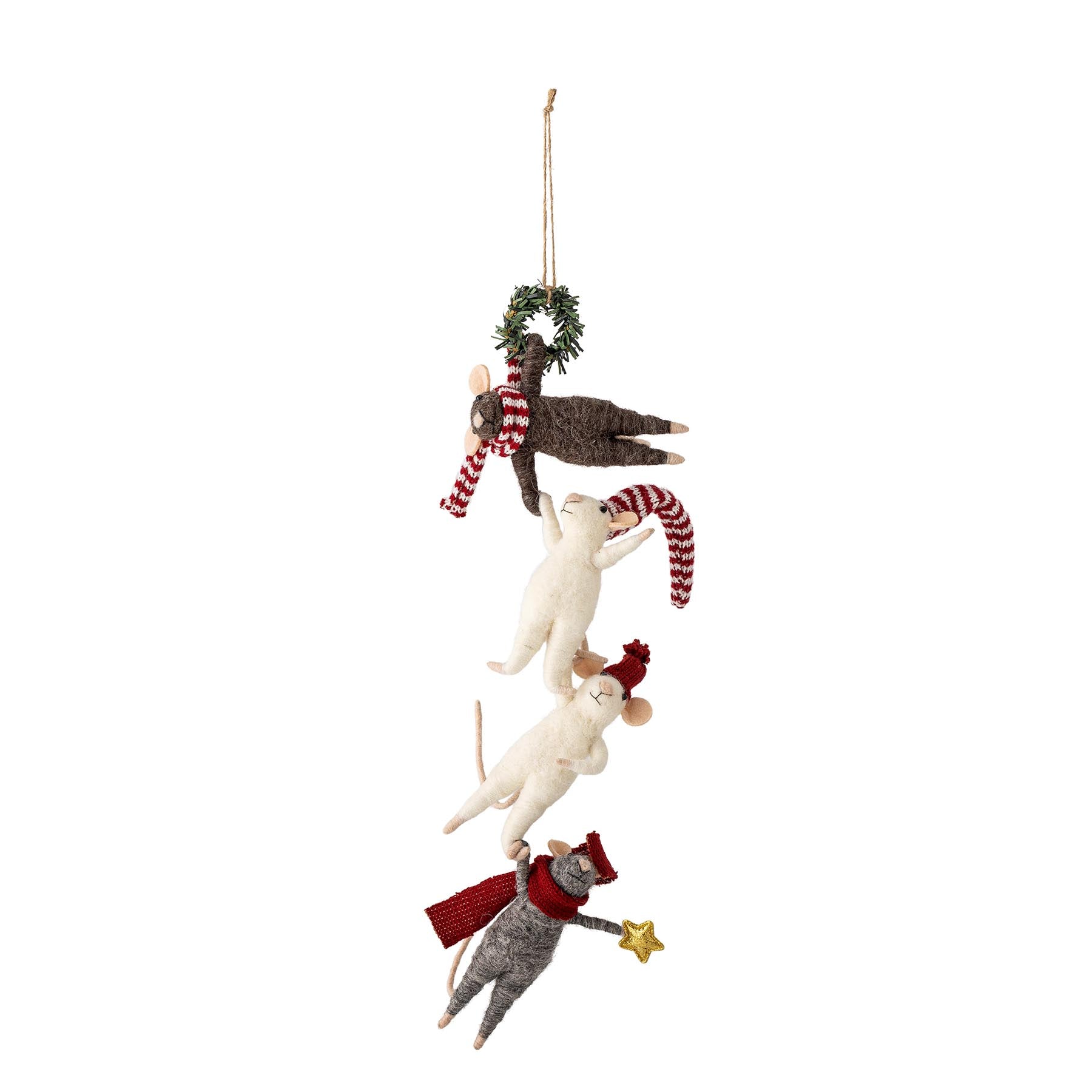 Peo Ornament, Weiß, Wolle in White präsentiert im Onlineshop von KAQTU Design AG. Ornament ist von Bloomingville
