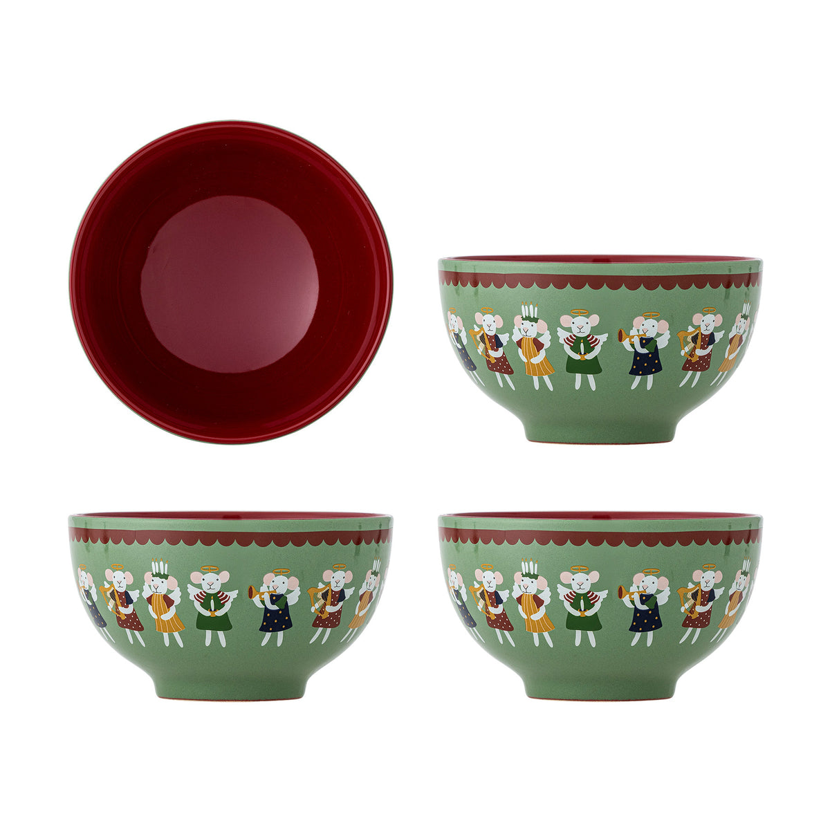 Peo Schale, Grün, Steingut in Green präsentiert im Onlineshop von KAQTU Design AG. Schale ist von Bloomingville