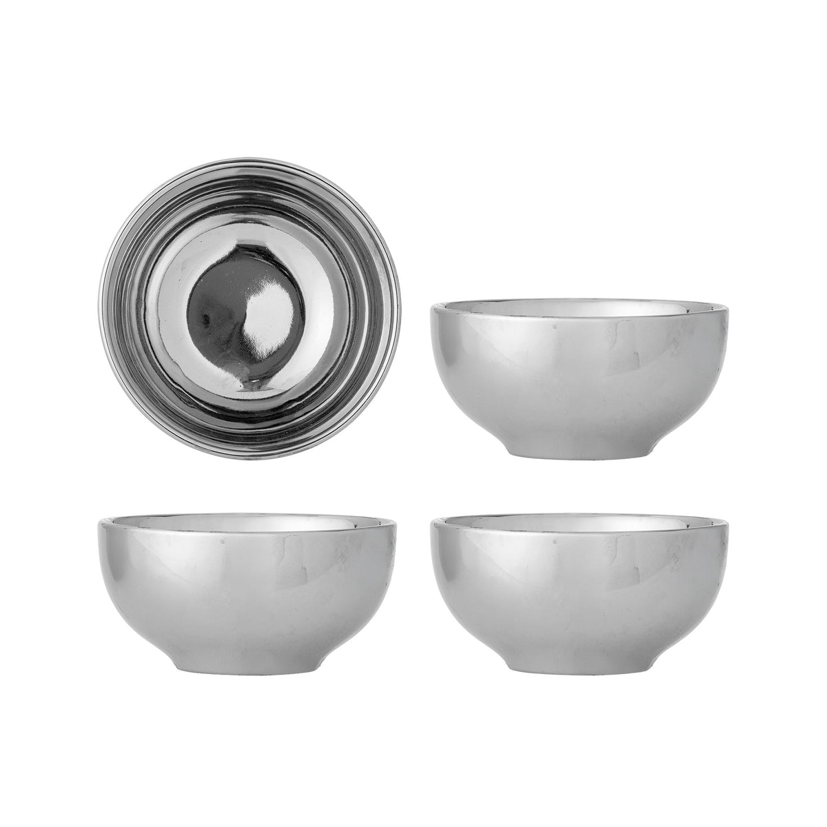 Shine Schale, Silber, Steingut in Silver präsentiert im Onlineshop von KAQTU Design AG. Schale ist von Bloomingville