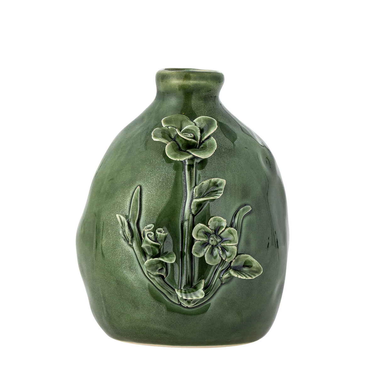 Ramia Vase, Grün, Steingut in Green präsentiert im Onlineshop von KAQTU Design AG. Vase ist von Creative Collection
